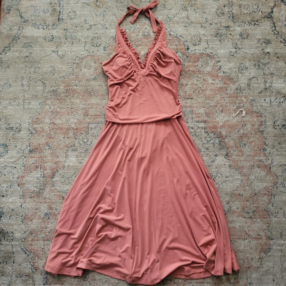 Peach Shape FX Halter Dress